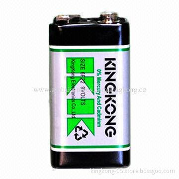 9V/6F22 Carbonic Battery with 210/240 Minutes Discharge Time, CE, RoHS and REACH Marks